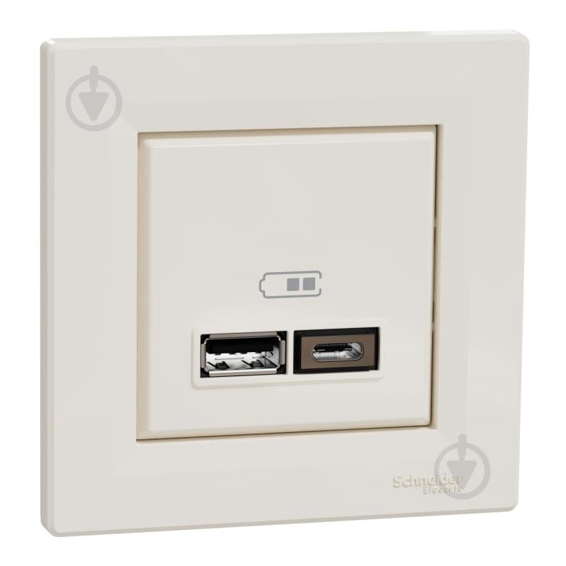 Розетка USB USB 2 без заземлення Schneider Electric Asfora крем EPH2700323 - фото 1 Розетка USB USB 2 без заземлення Schneider Electric Asfora крем EPH2700323 - фото 1