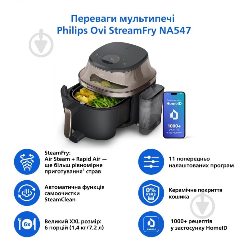 ВІТРИНА! Мультипіч Philips OVI SteamFry NA547/07 - фото 2 ВІТРИНА! Мультипіч Philips OVI SteamFry NA547/07 - фото 2