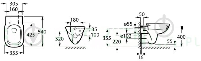 Унитаз подвесной ROCA Debba A34699L000 - фото 2