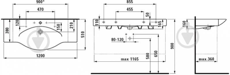 Умывальник Laufen Palace 811704 (8.1170.4.000.104.1) - фото 2