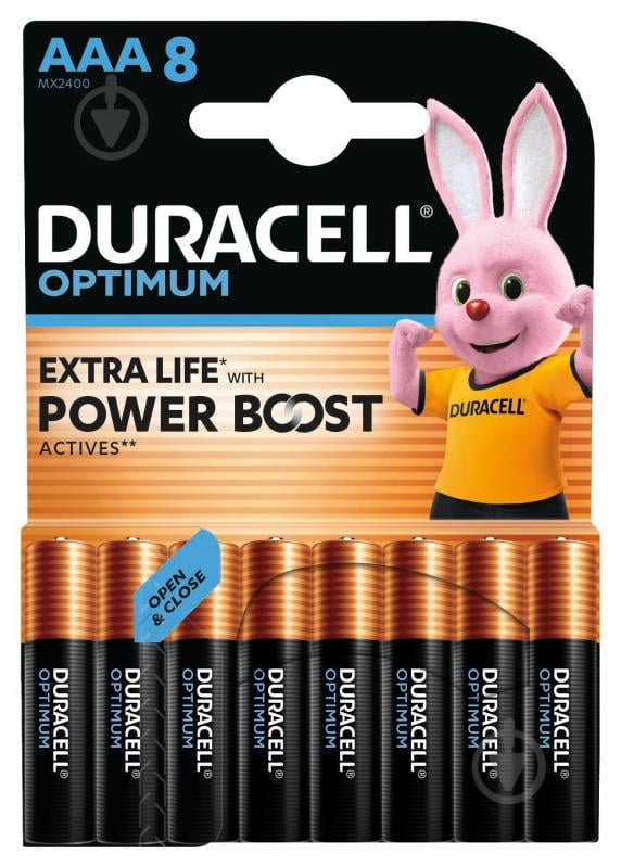 Батарейки лужні Duracell Optimum AAA (мізинчикові) 8 шт. - фото 1 Батарейки лужні Duracell Optimum AAA (мізинчикові) 8 шт. - фото 1