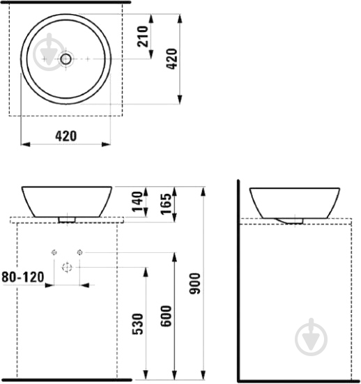 Умывальник Laufen Pro B 42 см - фото 3 Умывальник Laufen Pro B 42 см - фото 3