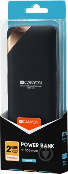 Повербанк Canyon 10000 mAh black (CNE-CPBP10B) - фото 4