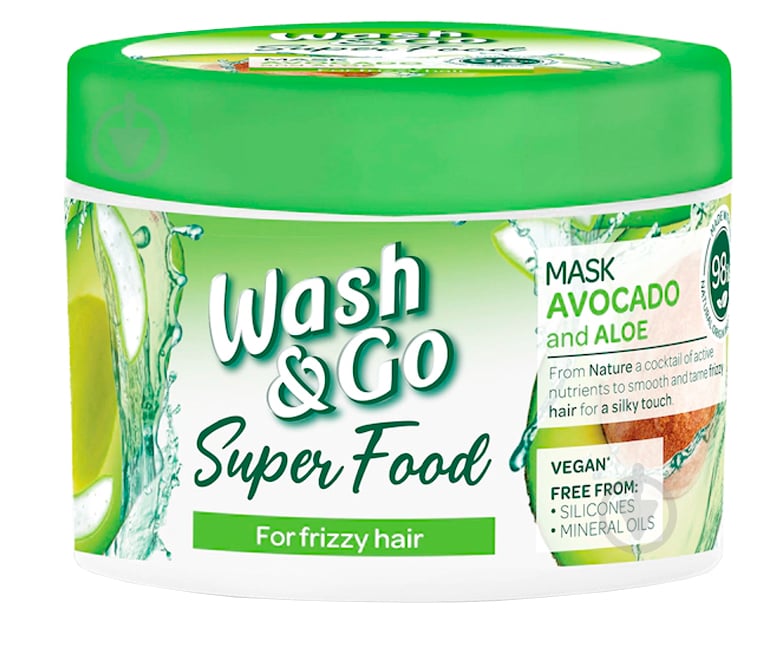 Маска для волосся Wash&Go Super Food з авокадо та алое вера 300 мл - фото 1