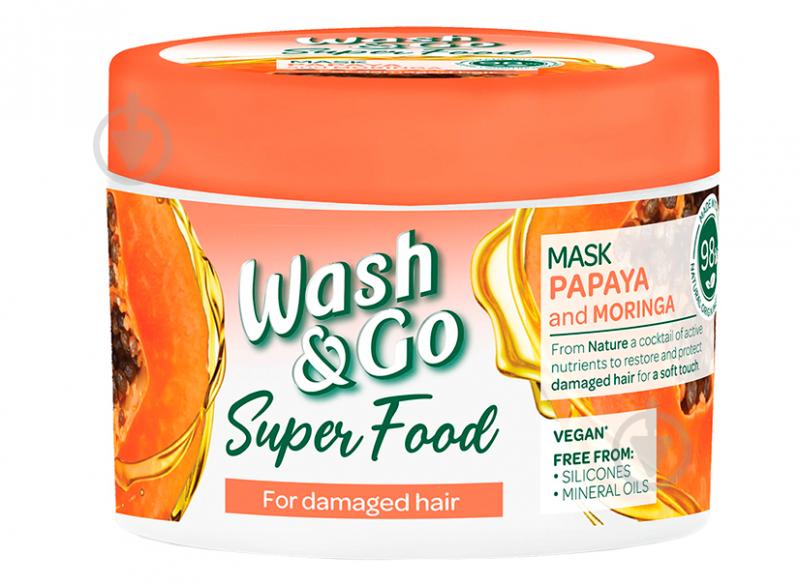 Маска для волосся Wash&Go Super Food з папайєю та морингою 300 мл - фото 1