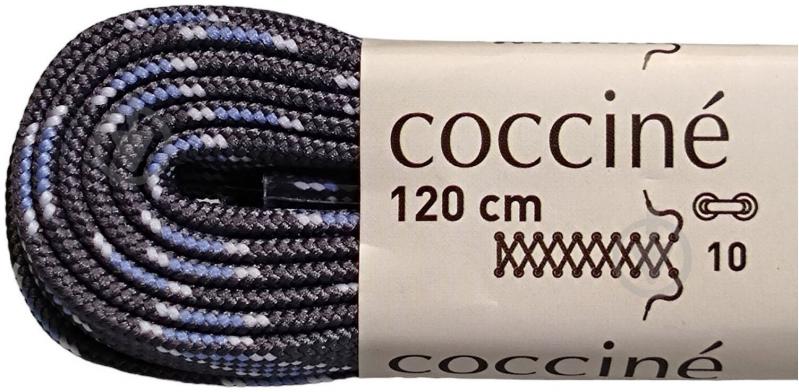 Шнурки COCCINE SZNB/120/80G007/8P 120см чорний із синім - фото 1