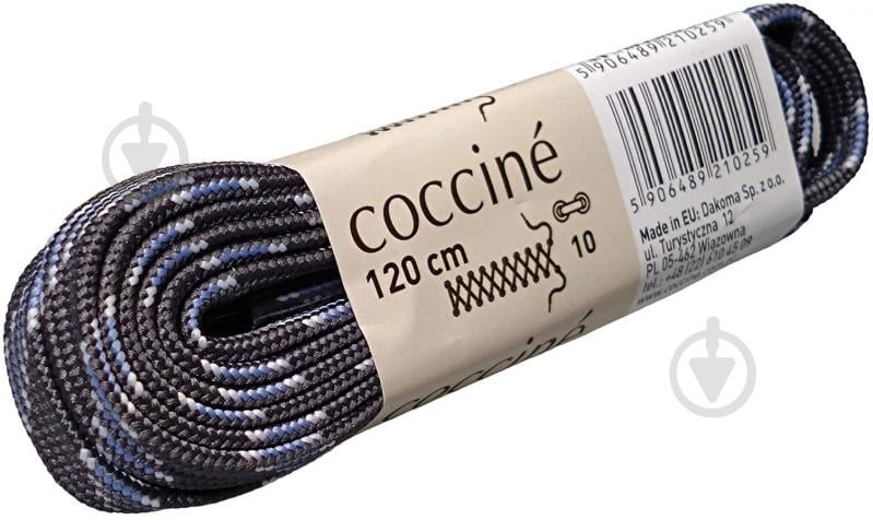 Шнурки COCCINE SZNB/120/80G007/8P 120см чорний із синім - фото 2