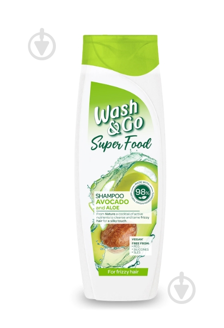 Шампунь Wash&Go Super Food з авокадо та алое вера 400 мл - фото 1