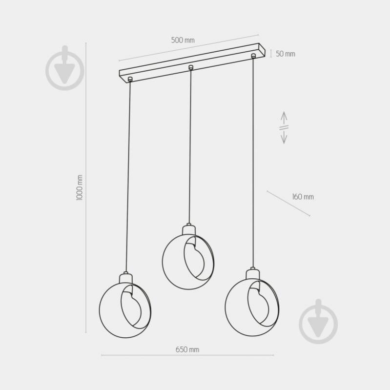 Подвес TK Lighting Cyklop 3x60 Вт E27 белый 2743 - фото 5