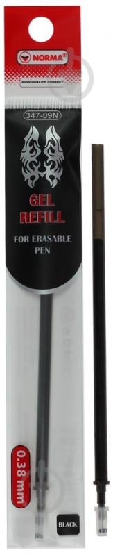 Стержень гелевый пиши-стирай 347-09N 0,38 мм черный 01200039 NORMA 1 шт. - фото 1