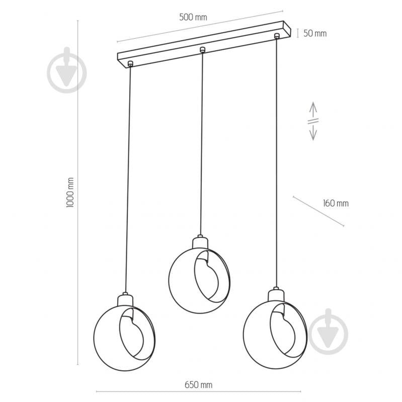 Подвес TK Lighting Cyklop 3x60 Вт E27 черный 2753 - фото 5