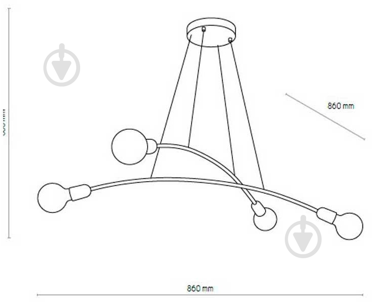 Люстра подвесная TK Lighting 2724 Helix 4x60 Вт E27 черный 2724 - фото 2