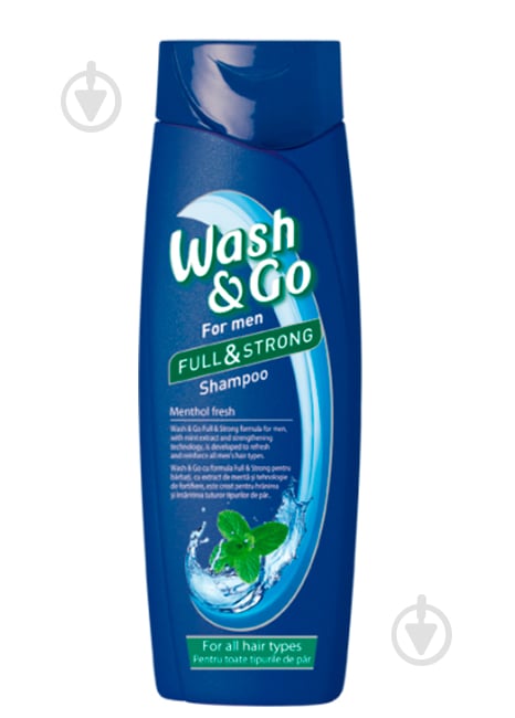 Шампунь Wash&Go Full & Strong с ментолом для всех типов волос 400 мл - фото 1