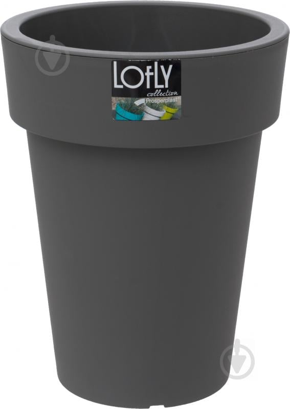 Горшок пластиковый Prosperplast Lofly slim круглый 16,4 л серый (70707-405) - фото 1