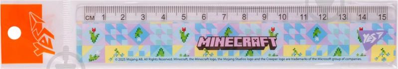 Линейка Minecraft Spring 15 см голубая YES - фото 2