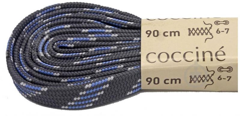 Шнурки COCCINE SZNB/90/80G007/8P	90см чорний із синім - фото 1