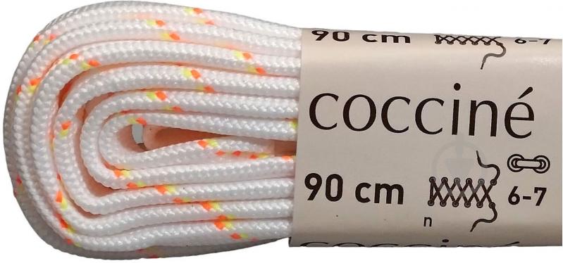 Шнурки COCCINE SZNB/90/80G009/8P	90 см білий із помаранчевим - фото 1