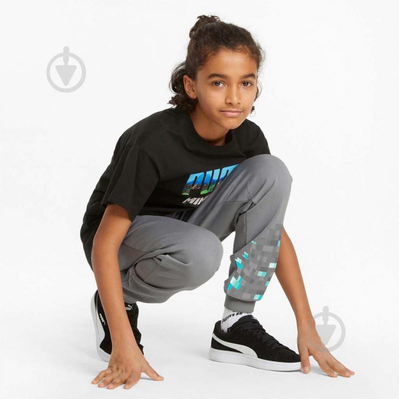 Брюки Puma MINECRAFT SWEATPANTS 53343776 р. 152 серый - фото 3