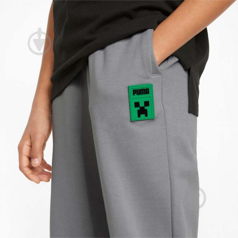 Брюки Puma MINECRAFT SWEATPANTS 53343776 р. 152 серый - фото 4