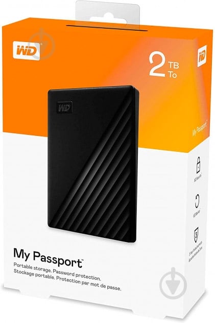 Зовнішній жорсткий диск Western Digital My Passport 2 ТБ 2,5" USB 3.2 (WDBYVG0020BBK-WESN) black - фото 5