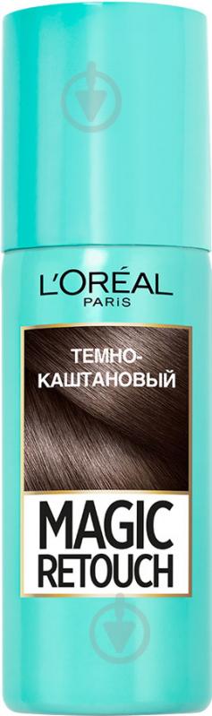 Спрей тонировочный L'Oreal Paris Magic Retouch темно-каштановый 75 мл - фото 1