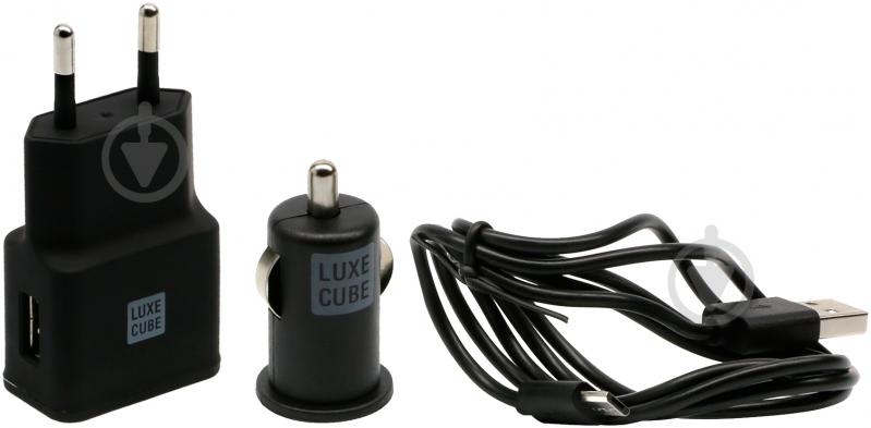 Зарядный комплект Luxe Cube 3IN1 2,1А USB MICRO Black - фото 1