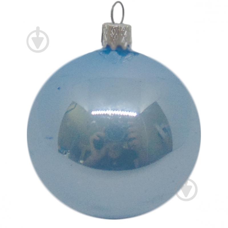 Шар новогодний стеклянный d60 голубой 60 мм - фото 1