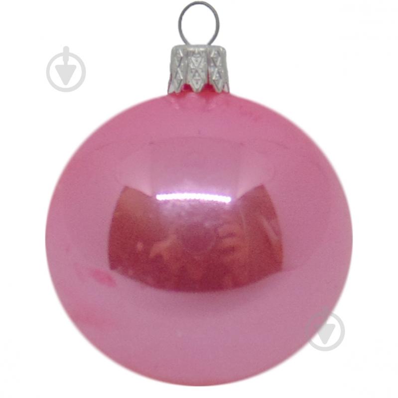 Шар новогодний стеклянный d60 розовый 60 мм - фото 1