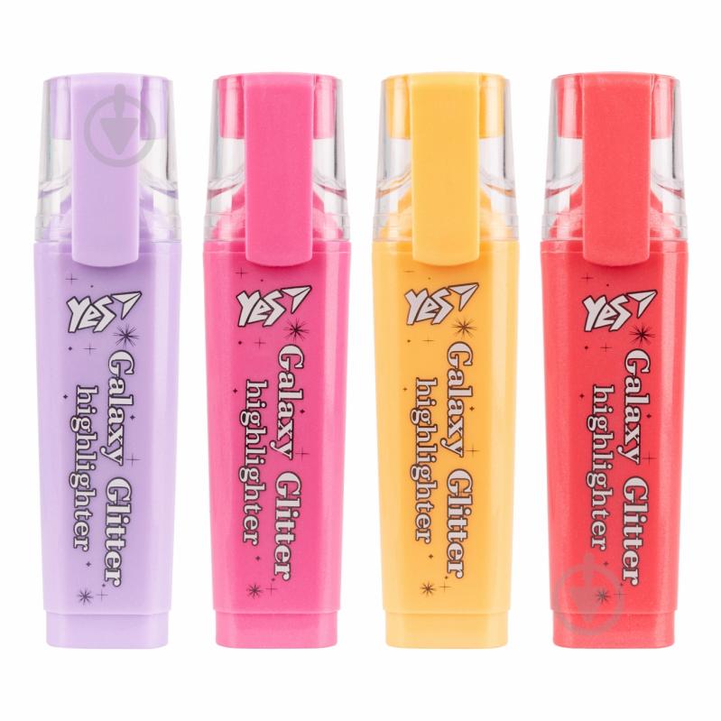 Маркер текстовий YES Galaxy Glitter 4 шт. мульті 390791 - фото 1