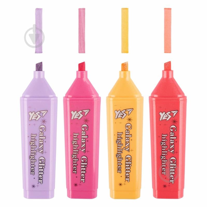 Маркер текстовий YES Galaxy Glitter 4 шт. мульті 390791 - фото 3