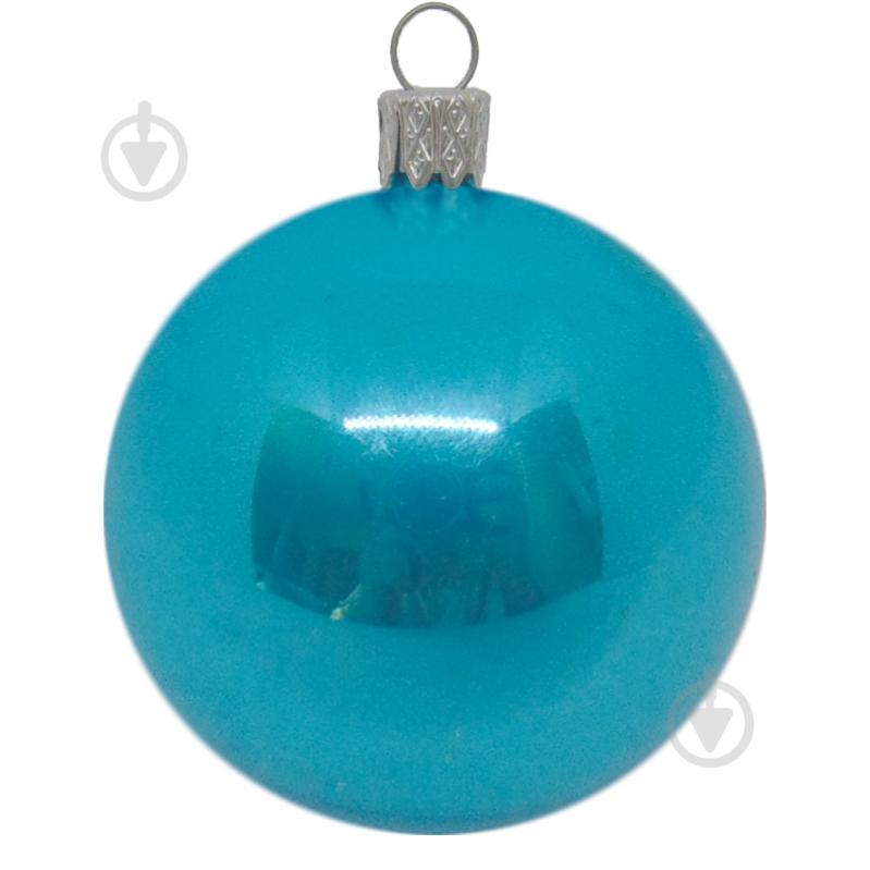Шар новогодний стеклянный d60 бирюзовый 60 мм - фото 1