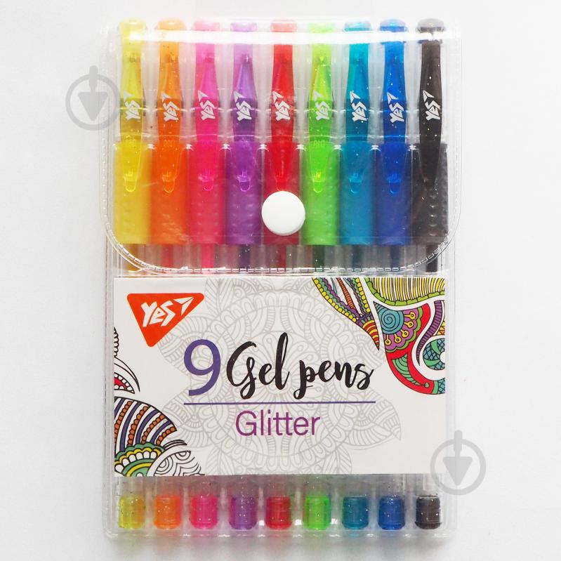 Набор ручек гелевых YES Glitter 9 шт. 420431 - фото 1 Набор ручек гелевых YES Glitter 9 шт. 420431 - фото 1