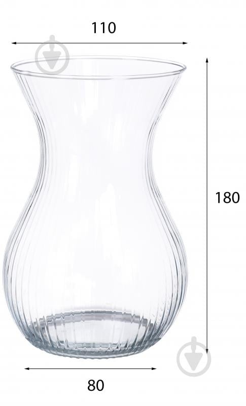 Ваза скляна Trendglass Lyra Luminous прозора 20 см - фото 2