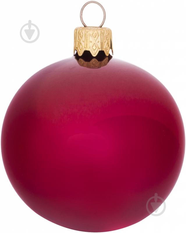 Шар стеклянный d60 60 мм красный - фото 1