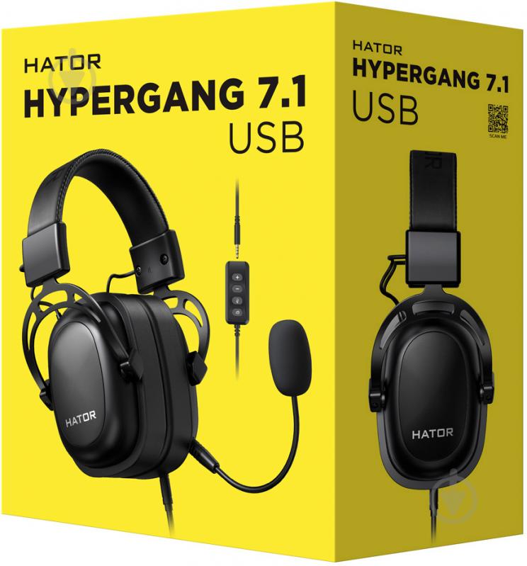 Гарнітура ігрова Hator Hypergang 7.1 USB black (HTA-840) - фото 8