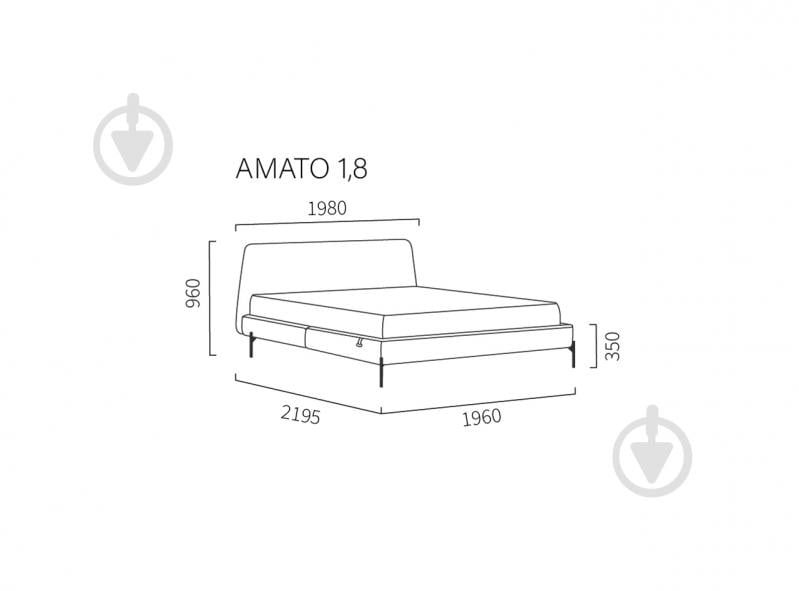 Ліжко з підйомним механізмом Amato 180x200 см чорний/бежевий - фото 5