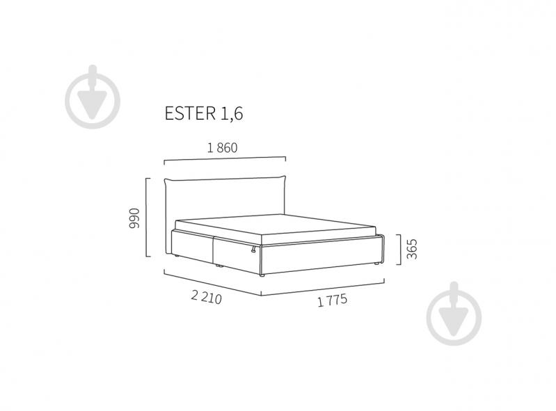 Кровать с подъемным механизмом Ester 160x200 см бежевый - фото 6