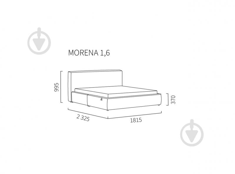 Ліжко з підйомним механізмом Morena 160x200 см сірий - фото 5