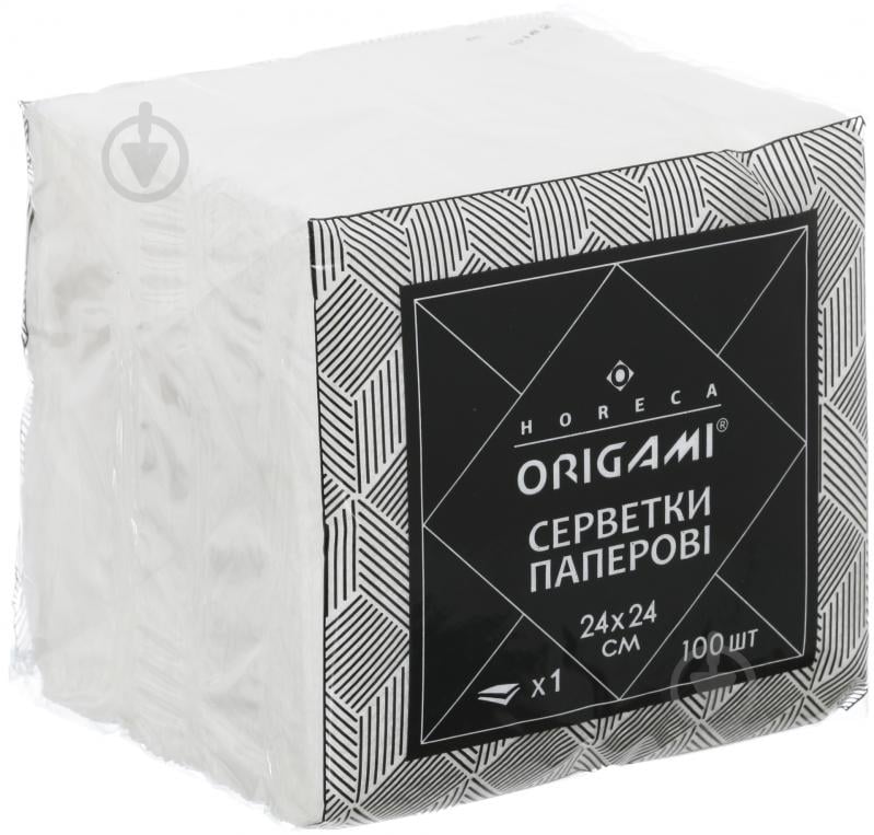 Серветки столові Origami Horeca 24х24 см білий 100 шт. - фото 1