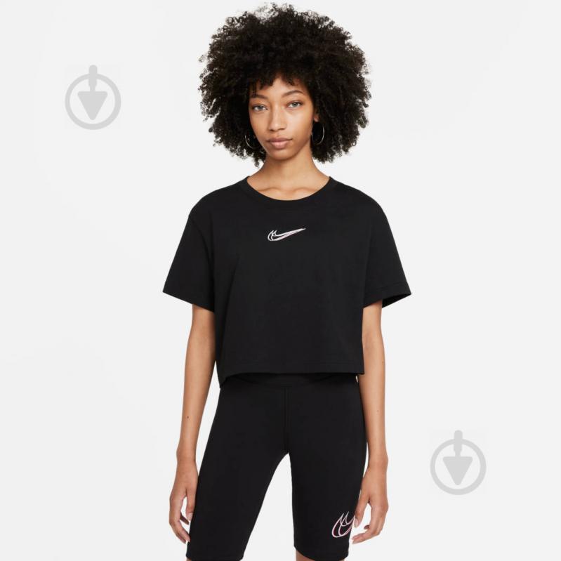 Футболка Nike W NSW CROP TEE PRNT DJ4125-010 р.L чорний - фото 2