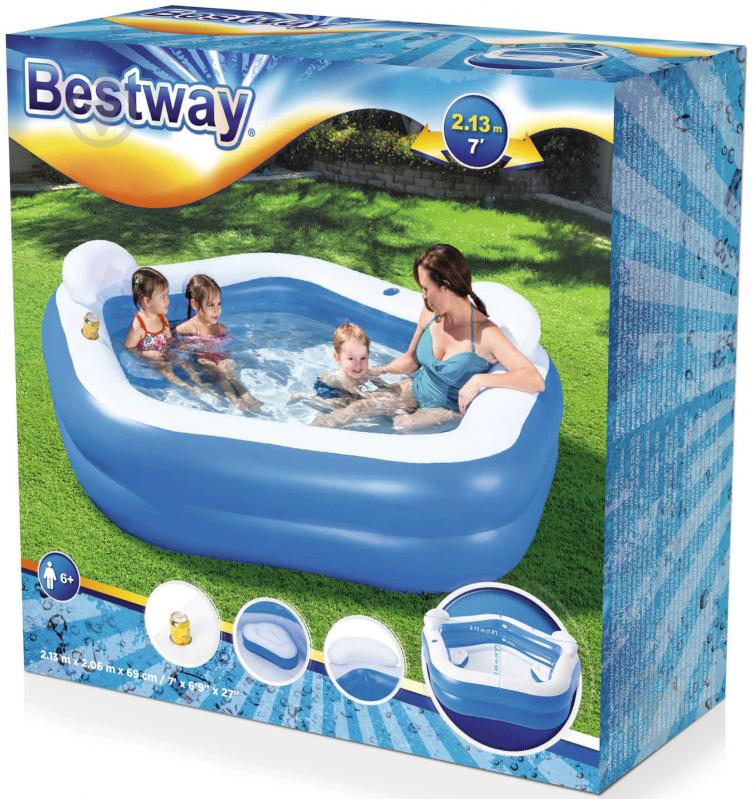 Басейн надувний Bestway Геометрія 575 л 213х207х69 см 54153 - фото 8