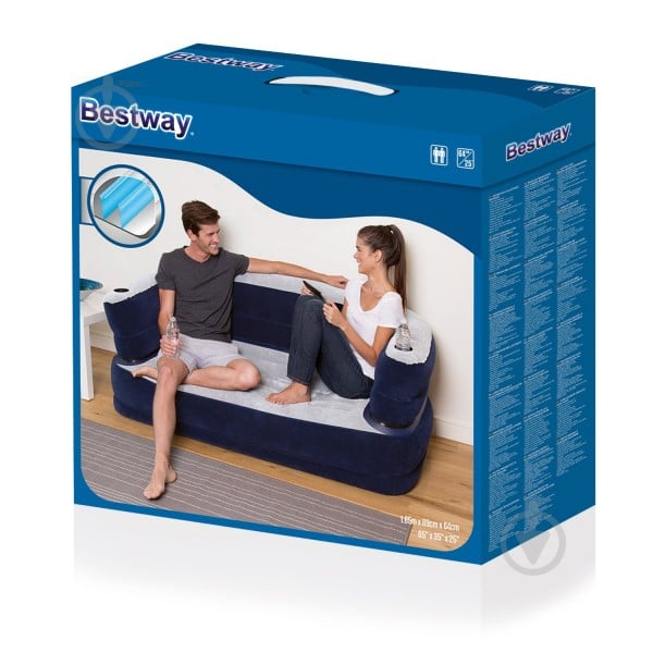 Диван Bestway Deluxe Air Couch 165х89 см надувной синий - фото 3