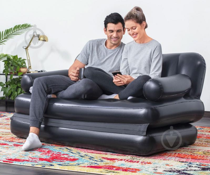 Диван Bestway Multi Max Comfort Quest 188х152 см трансформер надувной с электронасосом черный - фото 4