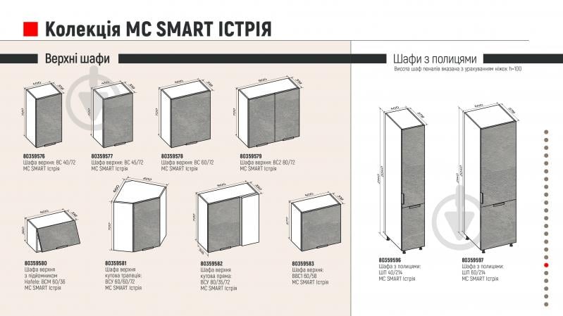 Тумба нижняя под мойку МС Смарт Истрия 600х820х525 мм багамский камень/белый LuxeForm - фото 3