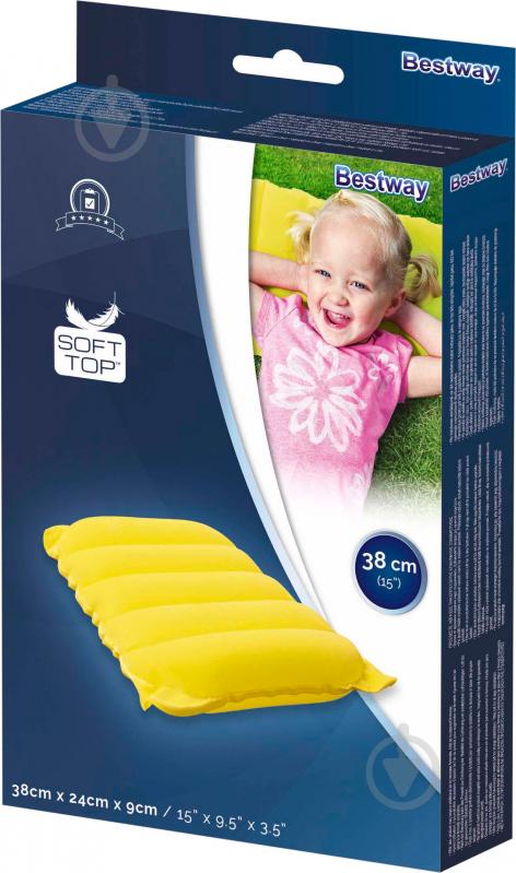 Подушка надувна Bestway Travel Pillow 67485 38х24х9 см кольорова в асортименті - фото 7