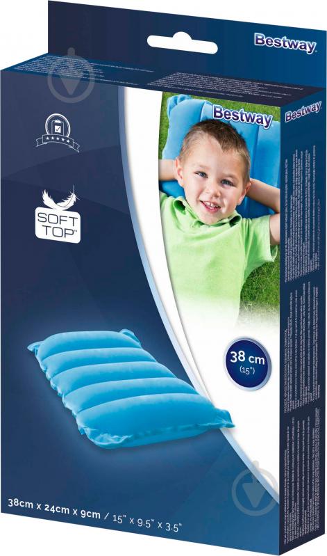 Подушка надувна Bestway Travel Pillow 67485 38х24х9 см кольорова в асортименті - фото 5