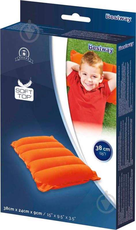 Подушка надувна Bestway Travel Pillow 67485 38х24х9 см кольорова в асортименті - фото 6