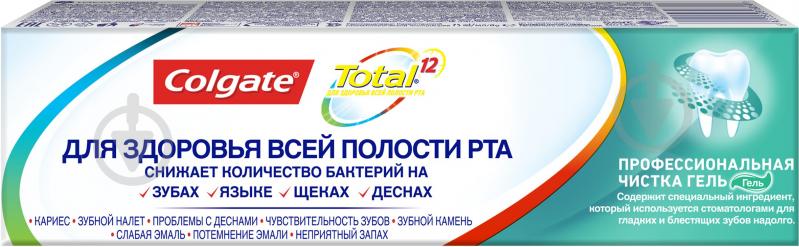 Зубна паста Colgate Total 12 Професійне чищення (гель) комплексна антибактеріальна 75 мл - фото 6