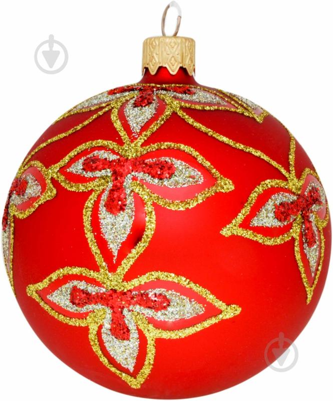 Шар стеклянный d80 4853 80 мм красный - фото 1