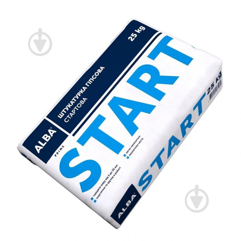 Штукатурка гипсовая АЛЬБА стартовая «START» 25 кг - фото 2